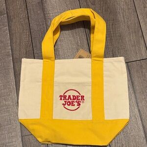 Trader Joe's Yellow and Cream mini Tote Bag
